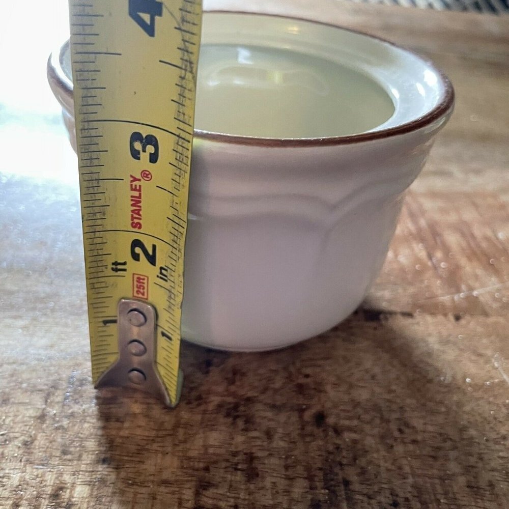 Ceramic Beige & Brow Sugar Dish w/ Lid. Stoneware - Picture 7 of 7